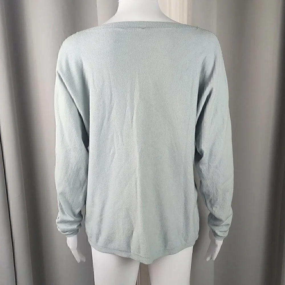 Vila Milano Teal Green Pullover Top. Size Medium - Picture 4 of 12